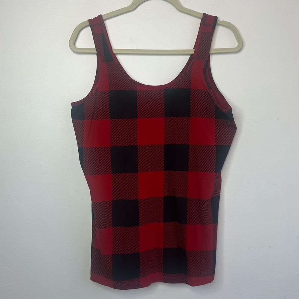 Maurice’s Plus Size 0 0X Red & Black Buffalo Plaid Tank Camisole